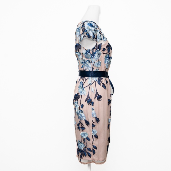 Adrianna Papell Embroidered Floral Sheath Dress - Picture 5 of 12